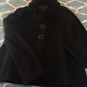 Women’s Medium Soft Wool Ruffle Neck Sweater